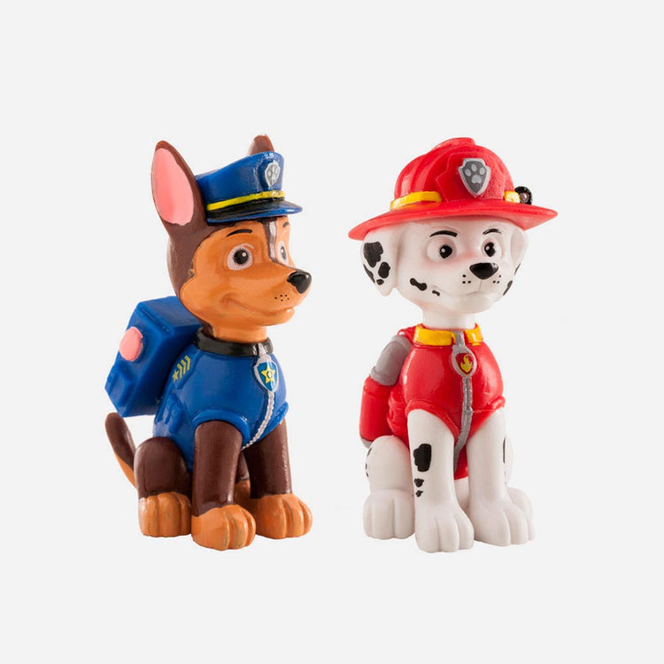 2 figurines pat patrouilles : cake toppers pour gateau anniversaire