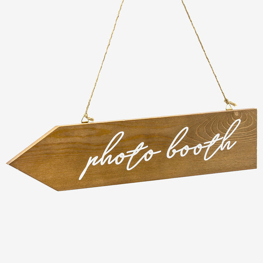 Flèche en bois photo booth évènement mariage ou anniversaire