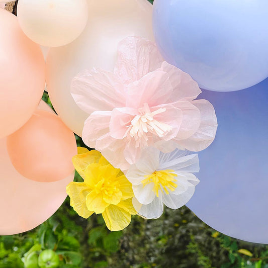 6 fleurs en papier de soie pour decoration fete anniversaire fleurs