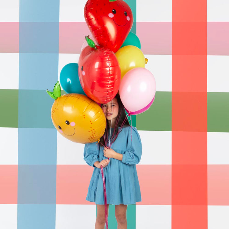 Ballon hélium en forme d'orange pour decoration fete originale