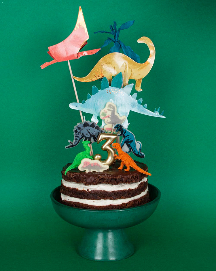 Deco anniversaire dino : cake toppers dino pour gateau anniversaire