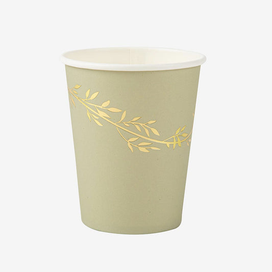 8 gobelets brindilles sauge pour decoration de table mariage boheme