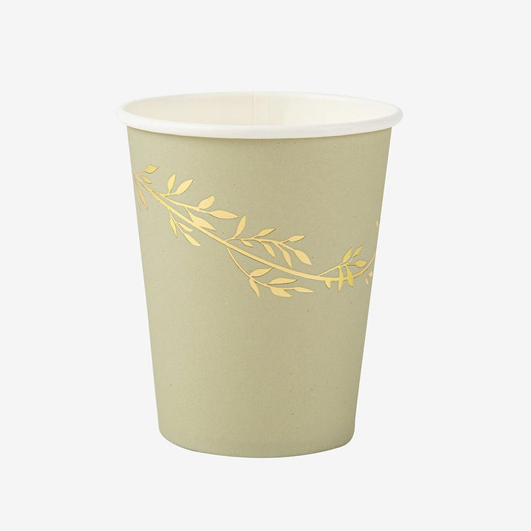 8 gobelets brindilles sauge pour decoration de table mariage boheme