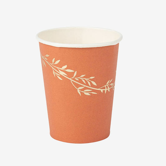 8 gobelets terracotta et doré pour decoration de table mariage boheme