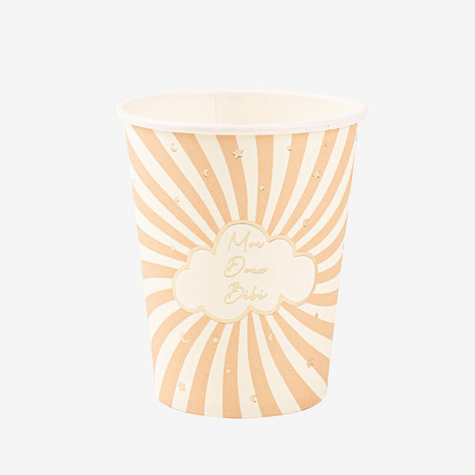 8 gobelets carton mon doux bébé pour déco baby shower ou gender reveal