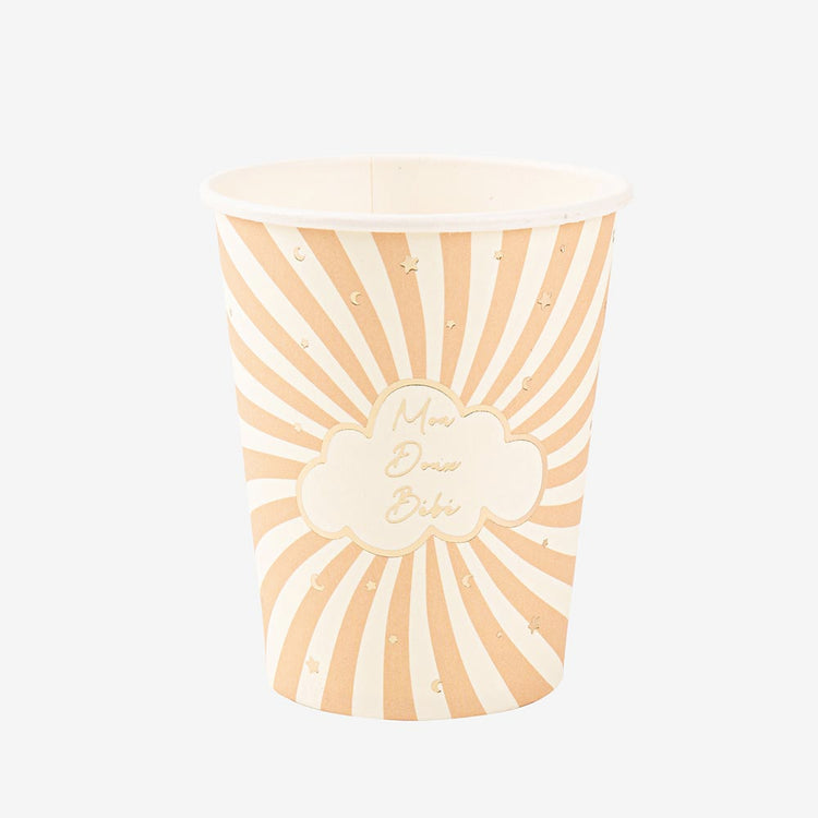 8 gobelets carton mon doux bébé pour déco baby shower ou gender reveal