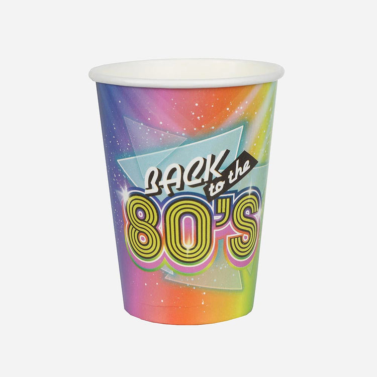 Gobelets pour decoration de table pour anniversaire thème années 80