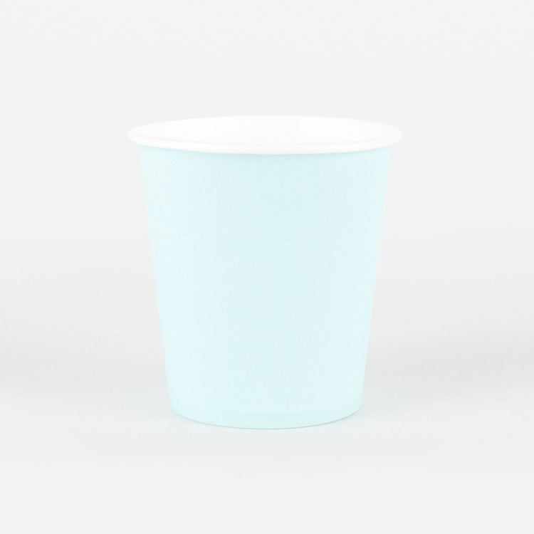 25 gobelets éco-friendly bleu clair pour vaisselle éco responsable