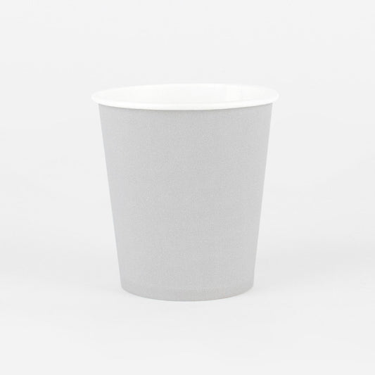 25 gobelets éco-friendly gris pour vaisselle éco responsable