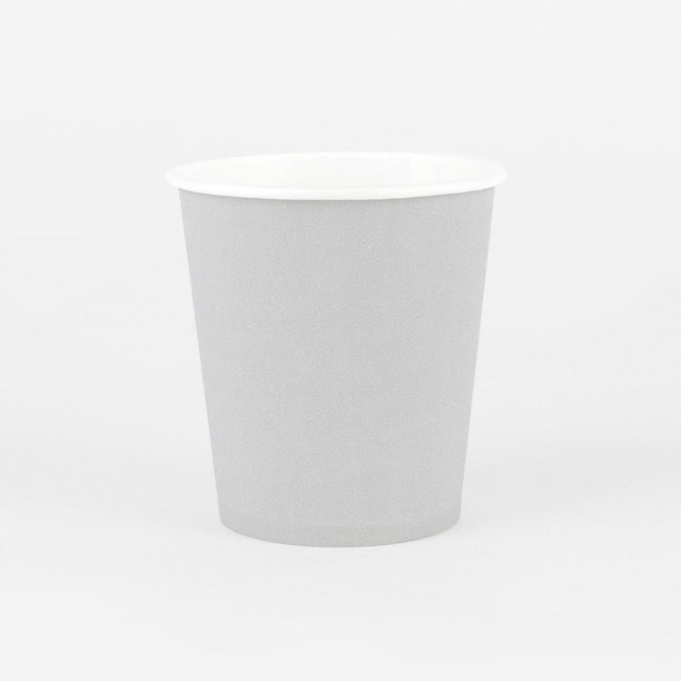 25 gobelets éco-friendly gris pour vaisselle éco responsable