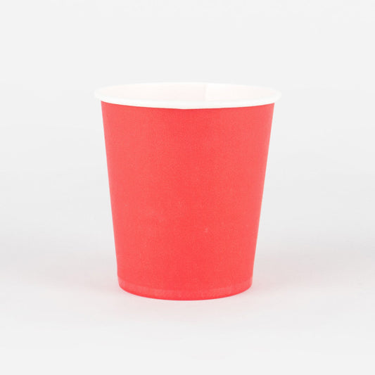 25 gobelets éco-friendly rouges pour vaisselle éco responsable 