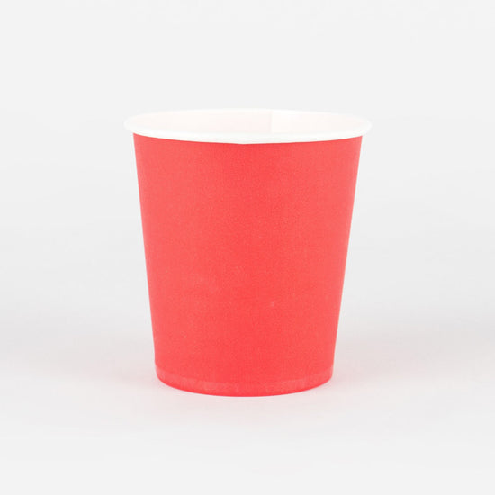 25 gobelets éco-friendly rouges pour vaisselle éco responsable 
