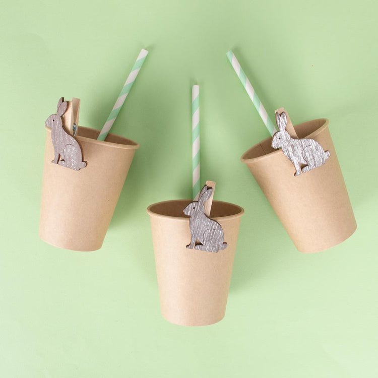 Déco de paques avec pinces lapins et pailles My Little Day