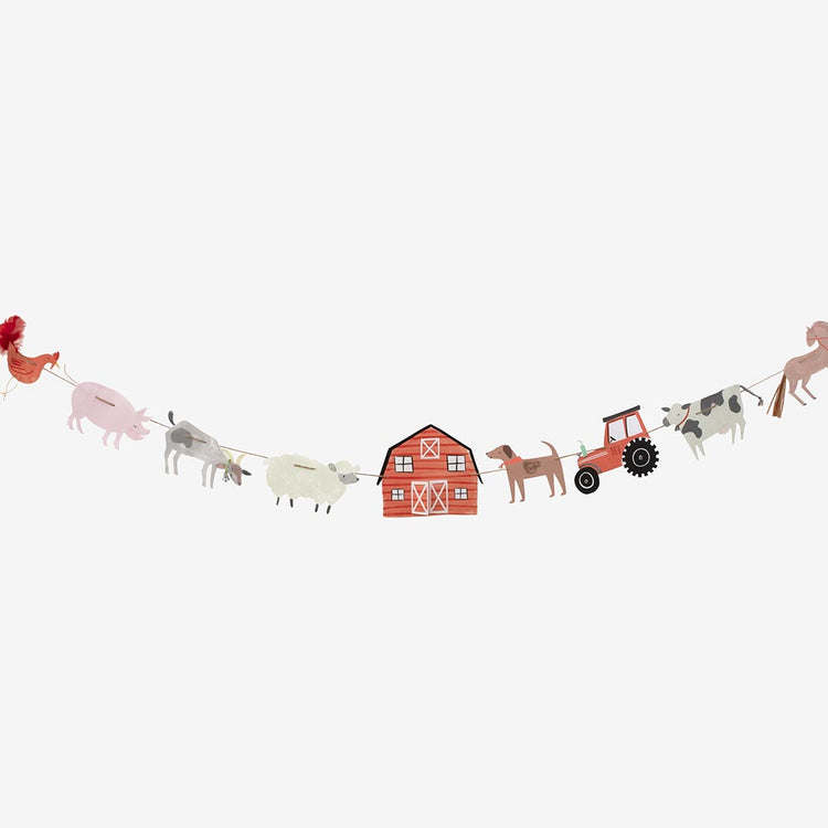Guirlande à la ferme parfaite pour une deco anniversaire enfant 3 ans