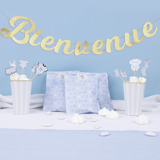 Idée déco pour baby shower : guirlande bienvenue parfaite pour baby shower