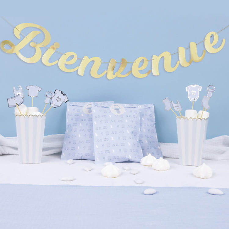 Idée déco pour baby shower : guirlande bienvenue parfaite pour baby shower