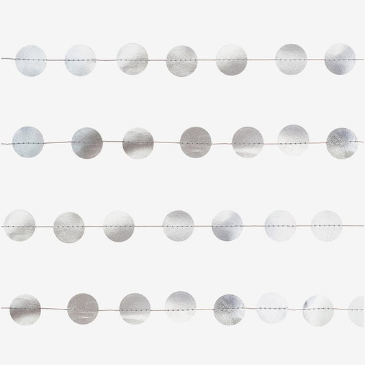 Guirlande pastilles argentées pour décoration sapin de noel