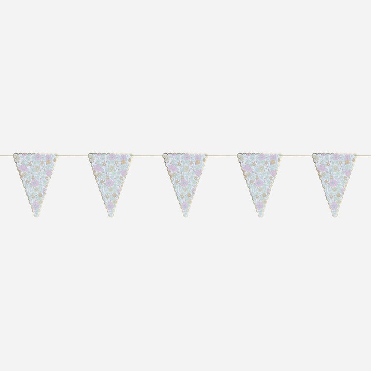 Decoration de baby shower ou anniversaire fleur : guirlande papier liberty