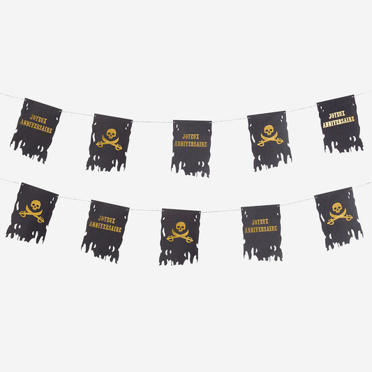Guirlande Joyeux anniversaire pour anniversaire thème pirate