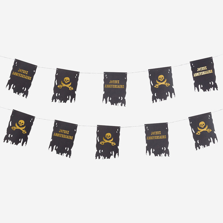 Guirlande Joyeux anniversaire pour anniversaire thème pirate