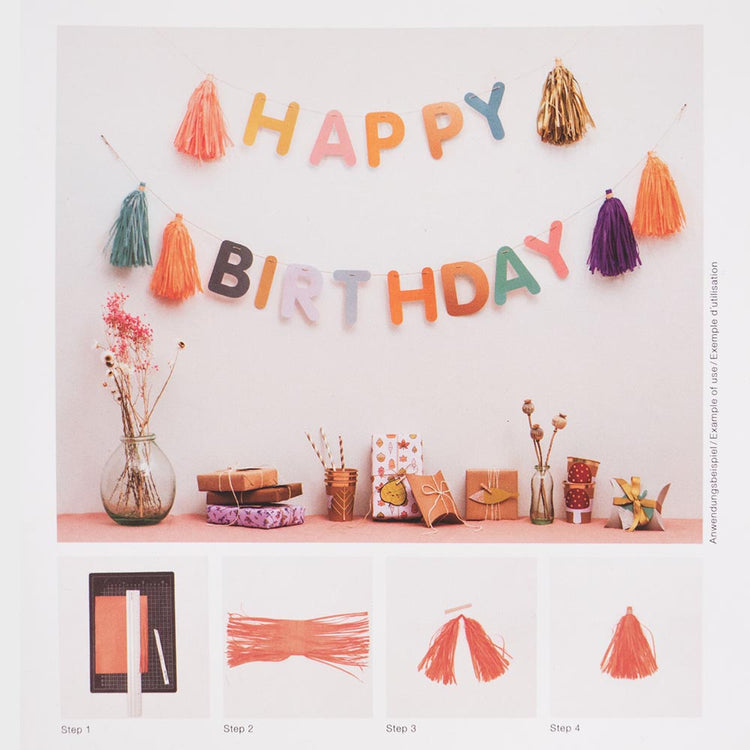 Decoration anniversaire automne avec guirlande happy birthday