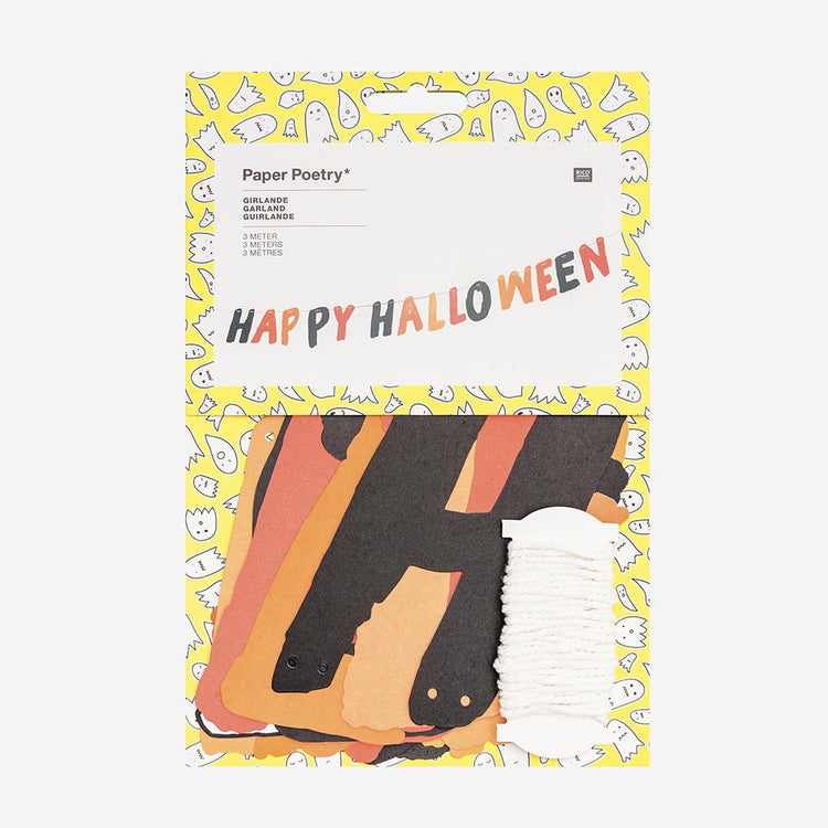 Packaging guirlande happy halloween orange