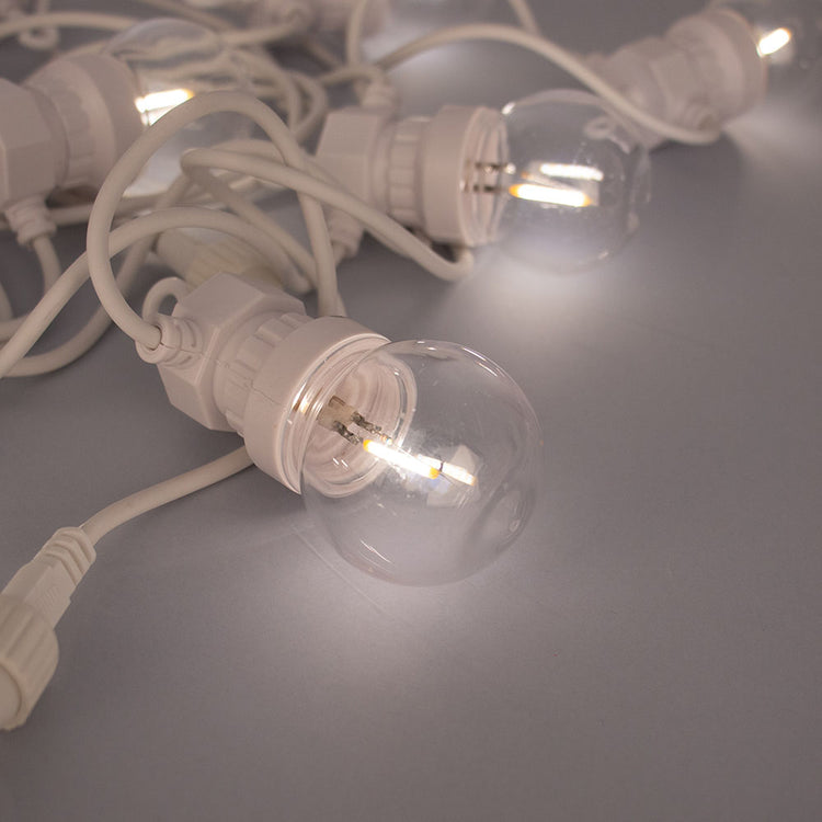Détail ampoule guirlande ampoules lumineuses blanches