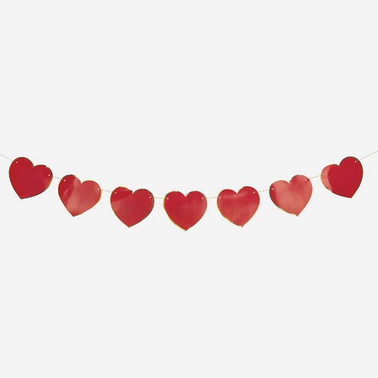Guirlande coeurs rouges pour mariage, baby shower ou Saint Valentin