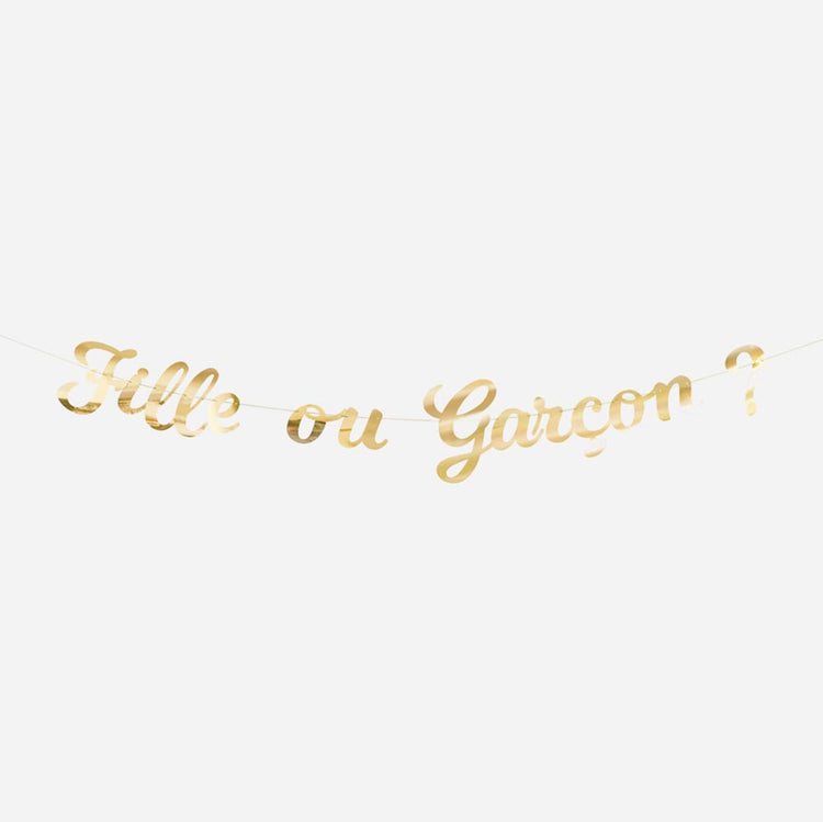 Deco gender reveal : guirlande fille ou garcon pour baby shower