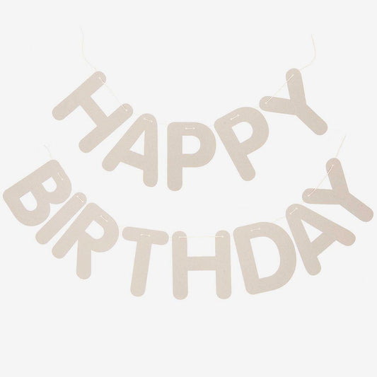 Guirlande en papier happy birthday kraft pour deco anniversaire