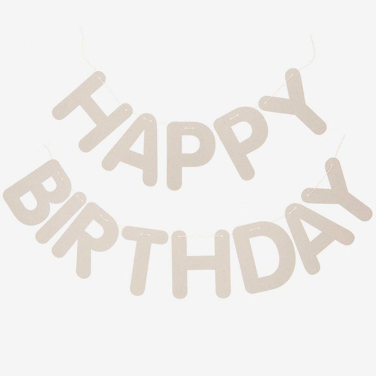 Guirlande en papier happy birthday kraft pour deco anniversaire