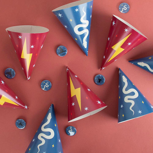 8 chapeaux pointus sorcier pour accessoire photobooth Harry Potter