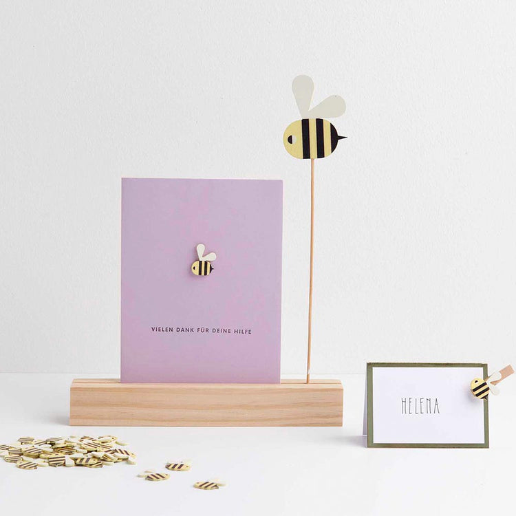 1 Topper en bois abeille pour decoration gateau anniversaire Pâques