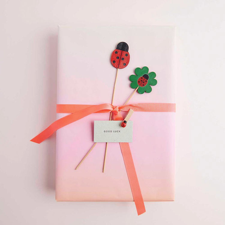 Topper en bois coccinelle pour decoration gateau anniversaire original