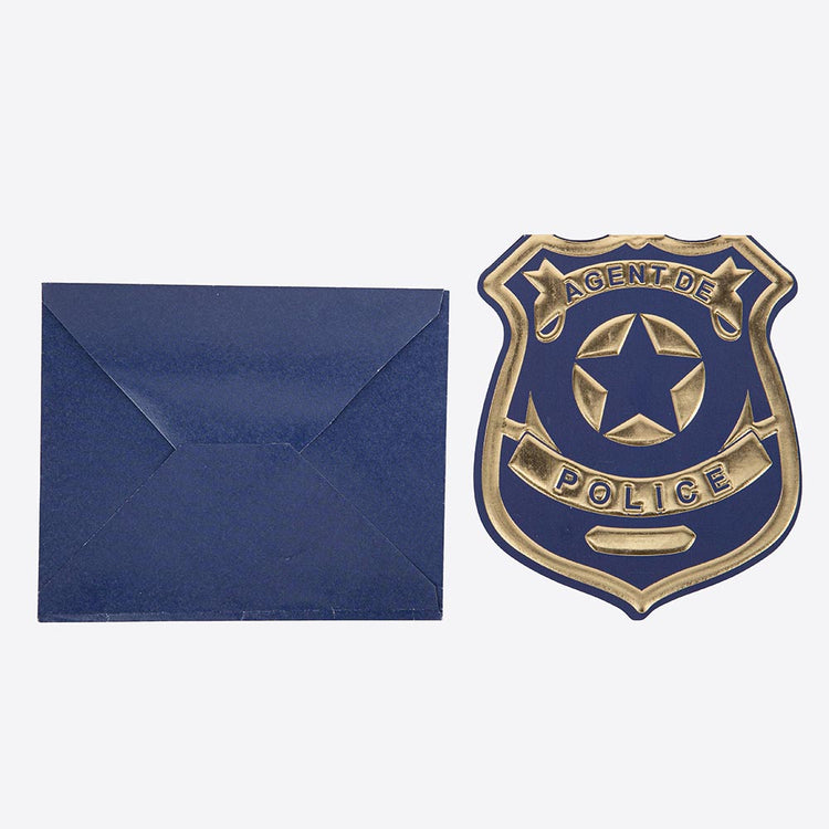 Carte invitation anniversaire à personnaliser pour anniversaire enfant police