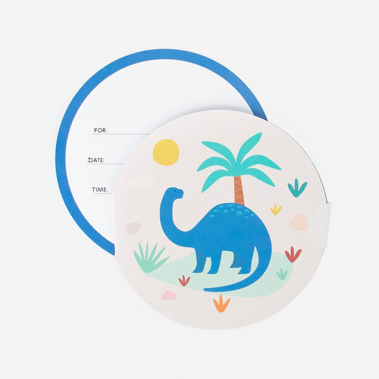Carton invitation anniversaire dino pour invités anniversaire garcon