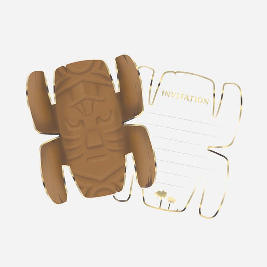 Anniversaire Koh Lanta : cartes d'invitation totem à distribuer