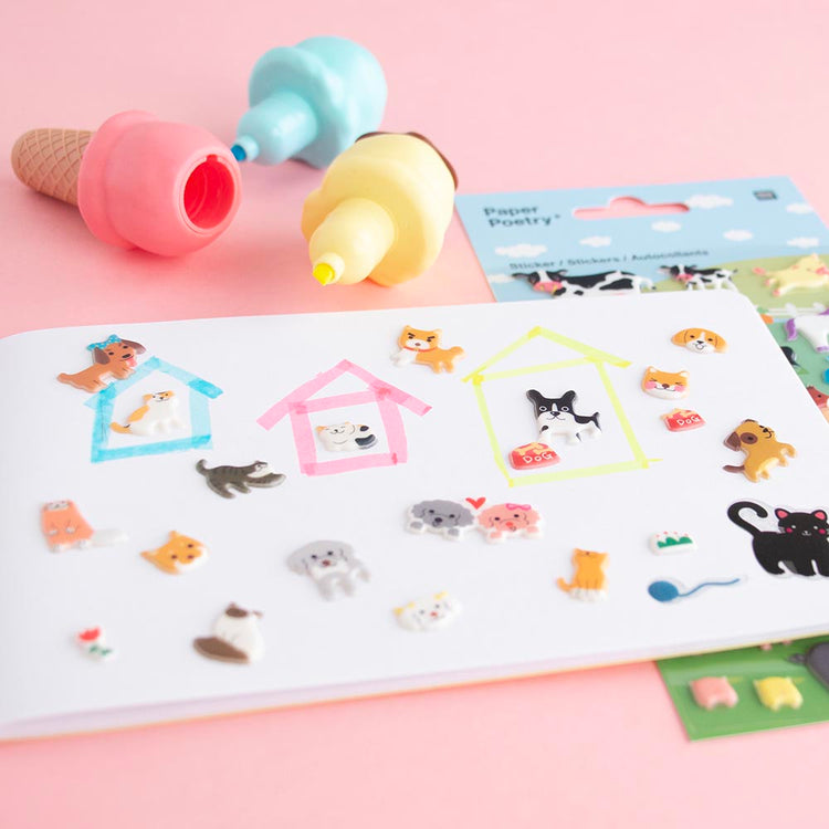 Stickers et feutres pour pochette surprise invités anniversaire