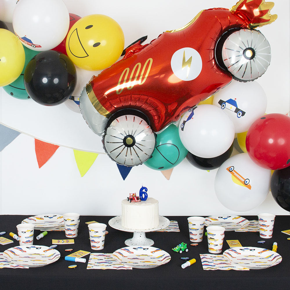 Decoration anniversaire voiture de course, thème auto comprend bannière,  nappe, ballons,décorations de gateau,tourbillons sus[19] - Cdiscount Maison
