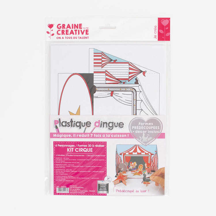 Activité loisir créatif : Décor de cirque 3D en plastique magique