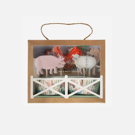 Kit pour 24 cupcakes à la ferme pour anniversaire enfant My Little Day