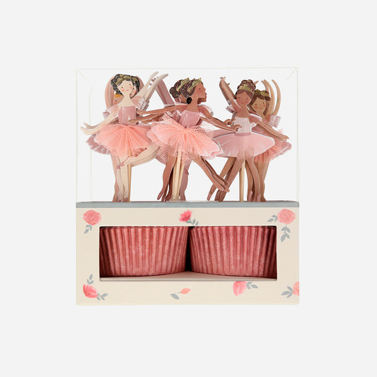 Kit cupcakes et toppers Ă thĂšme ballerine pour anniversaire fille