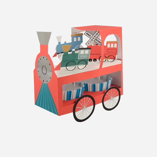 Déco gateau d'anniversaire train : kit cupcakes et toppers train rétro