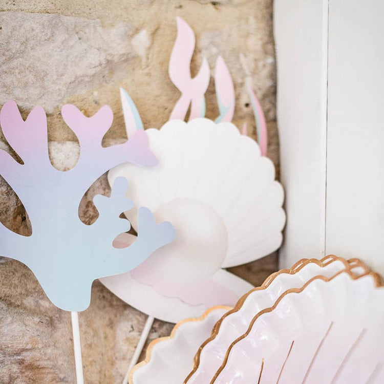 Anniversaire sirène fille : photobooth coquillage