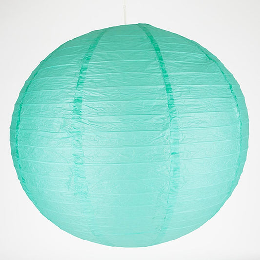 Lanterne en papier bleu turquoise pour déco mariage guinguette ou anniversaire