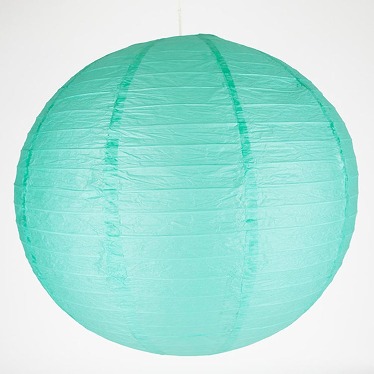 Lanterne en papier bleu turquoise pour déco mariage guinguette ou anniversaire