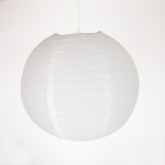 Grande lanterne en papier blanche pour décorations mariage guinguette.