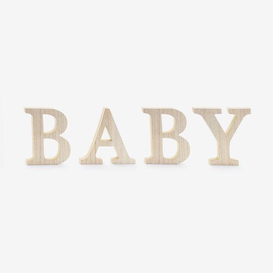 Lettres en bois baby pour centre de table decoration baby shower