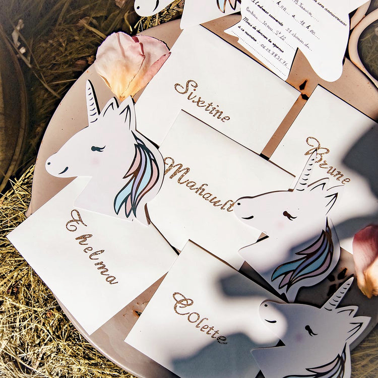 Cartons d'invitation licorne pour anniversaire fille theme licorne
