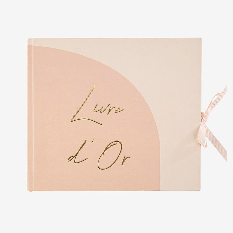 Livre d'or mariage blush nude à remplir pour les voeux de mariage